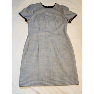 Misty‎ Lane Houndstooth Dress Size 14 Black White Career Fitted Vintage